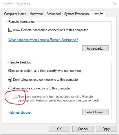 remote desktop allow